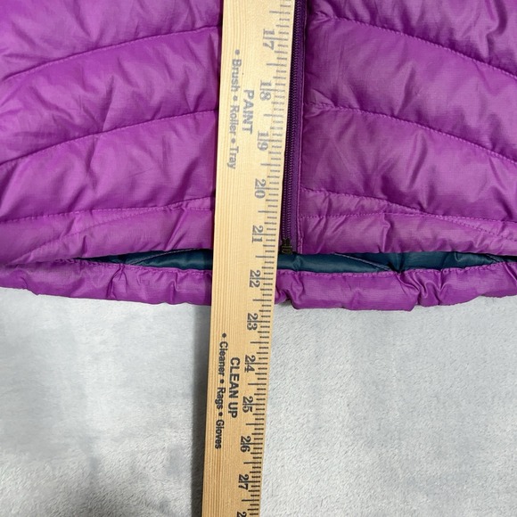 Patagonia Womens Purple Goose Down Puffer Jacket Coat Hooded Packable Warm S - Picture 4 of 12